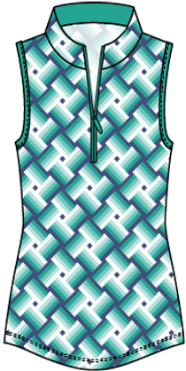 Rackel #23201-Polo de golf imprimé sans manches pour femme-Collection #1- Dexim Golfwear