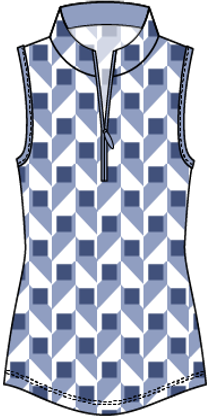 Rackel #23201-Polo de golf imprimé sans manches pour femme-Collection #2- Dexim Golfwear