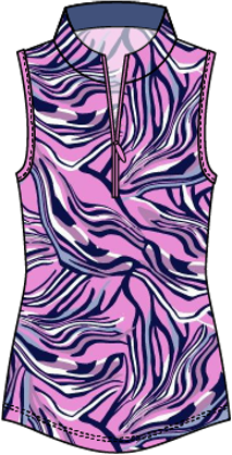 Rackel #23201-Polo de golf imprimé sans manches pour femme-Collection #2- Dexim Golfwear