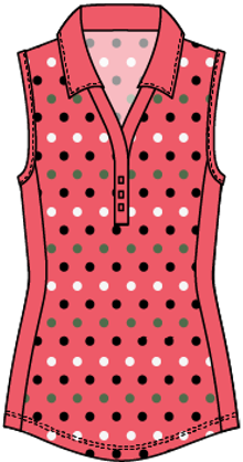 Sibyl #23202-Women's printed sleeveless golf polo shirts- Dexim Golfwear