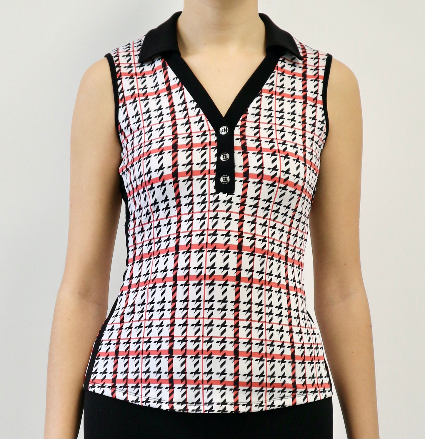 Sibyl #23202-Women's printed sleeveless golf polo shirts- Dexim Golfwear