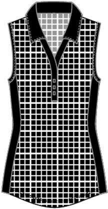 Sibyl #23202-Women's printed sleeveless golf polo shirts- Dexim Golfwear