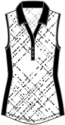 Sibyl #23202-Women's printed sleeveless golf polo shirts- Dexim Golfwear