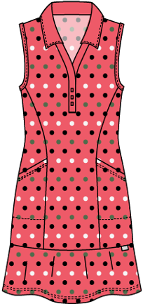 Adèle #23804 -Robe de golf imprimée sans manches- Dexim Golfwear