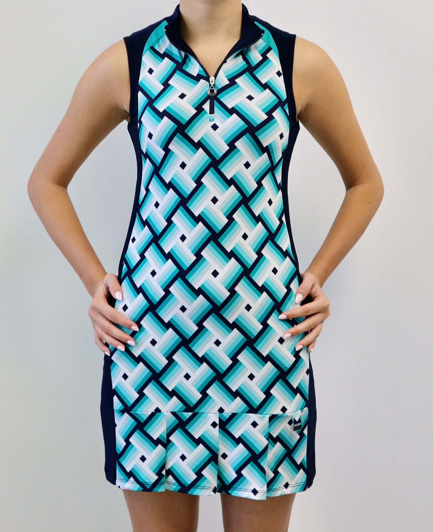 Sara #23806 - Robe de Golf imprimée sans manches- Dexim Golfwear
