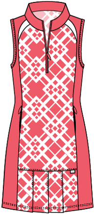 Sara #23806 - Robe de Golf imprimée sans manches- Dexim Golfwear