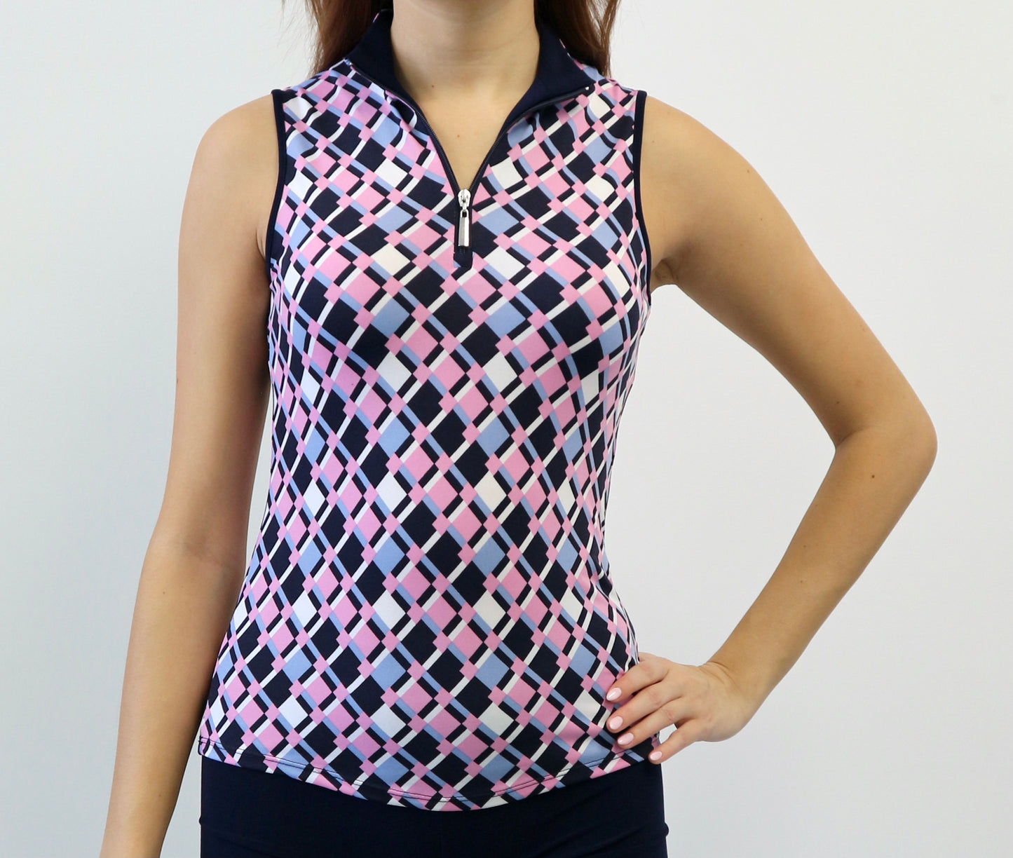 Rackel #23201-Polo de golf imprimé sans manches pour femme-Collection #2- Dexim Golfwear