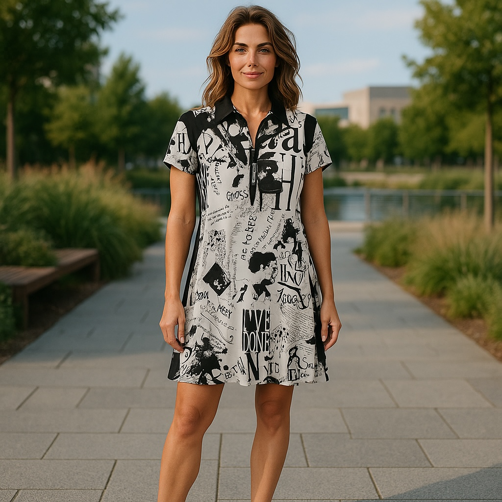 Nella #23801 - Printed Golf Dress -Dexim Golfwear