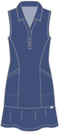 Adèle #23804 -Robe de golf imprimée sans manches- Dexim Golfwear