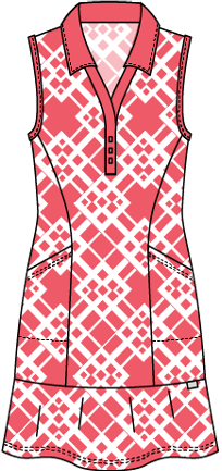 Adèle #23804 -Robe de golf imprimée sans manches- Dexim Golfwear