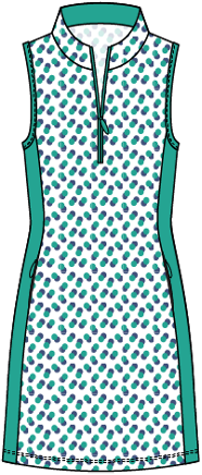 Nora #23802 - Robe de Golf imprimée sans manches- Dexim Golfwear