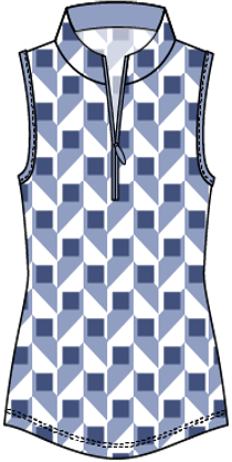Rackel #23201-Women's Sleeveless Printed Golf Polo Shirt-Collection #2- Dexim Golfwear