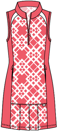 Sara #23806  - Robe de Golf imprimée sans manches- Dexim Golfwear