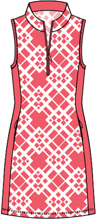 Nora  #23802  - Robe de Golf imprimée sans manches- Dexim Golfwear